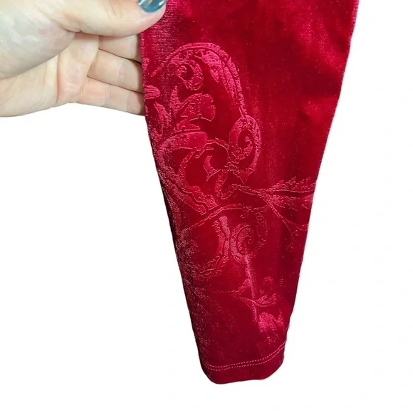 Fever Red Velour Keyhole Cut Out Tunic, Large - Picture 4 of 8